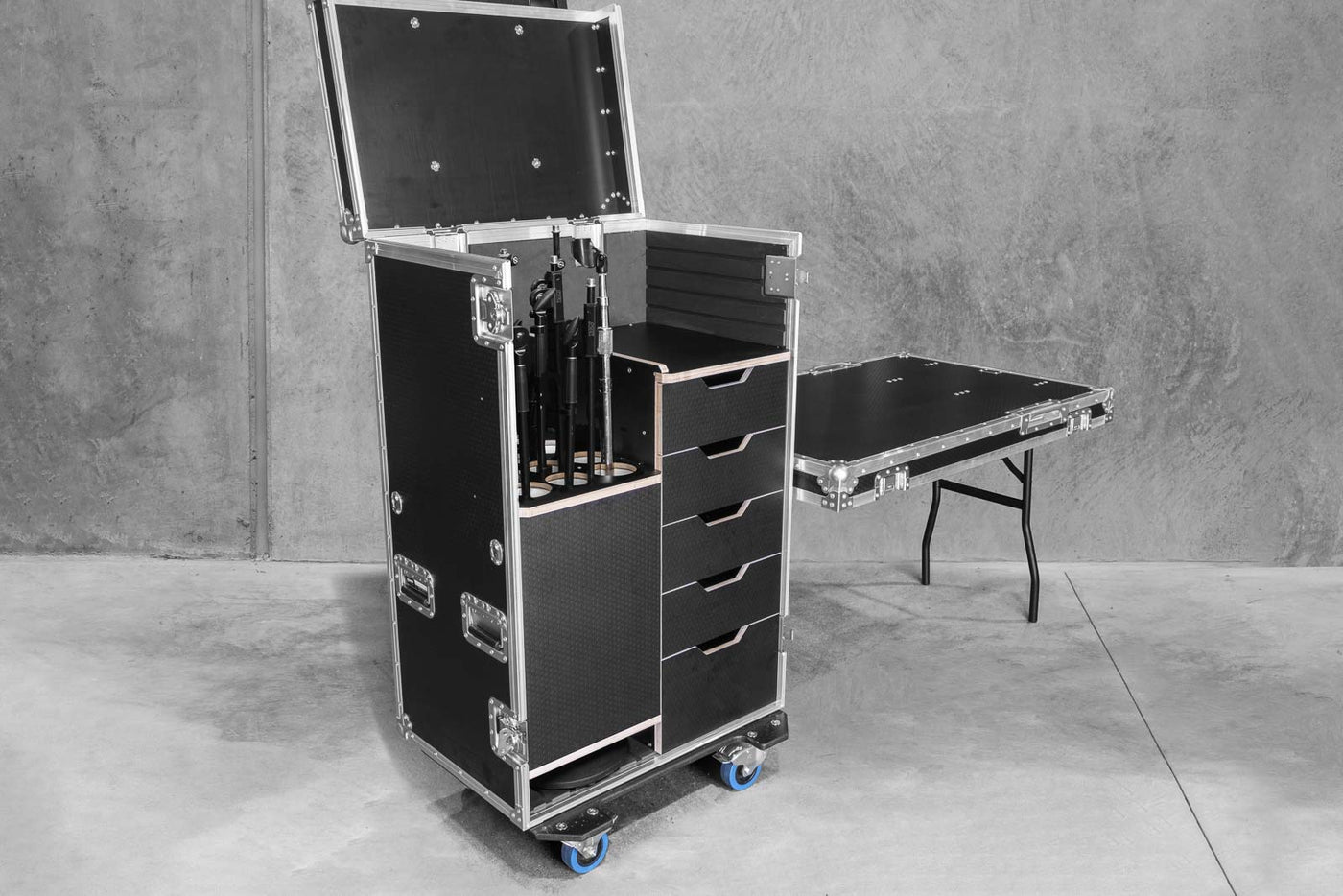800 12-UP MIC STANDS WITH DRAWERS