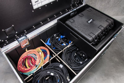 1200 road case with cable management inserts and divider trays
