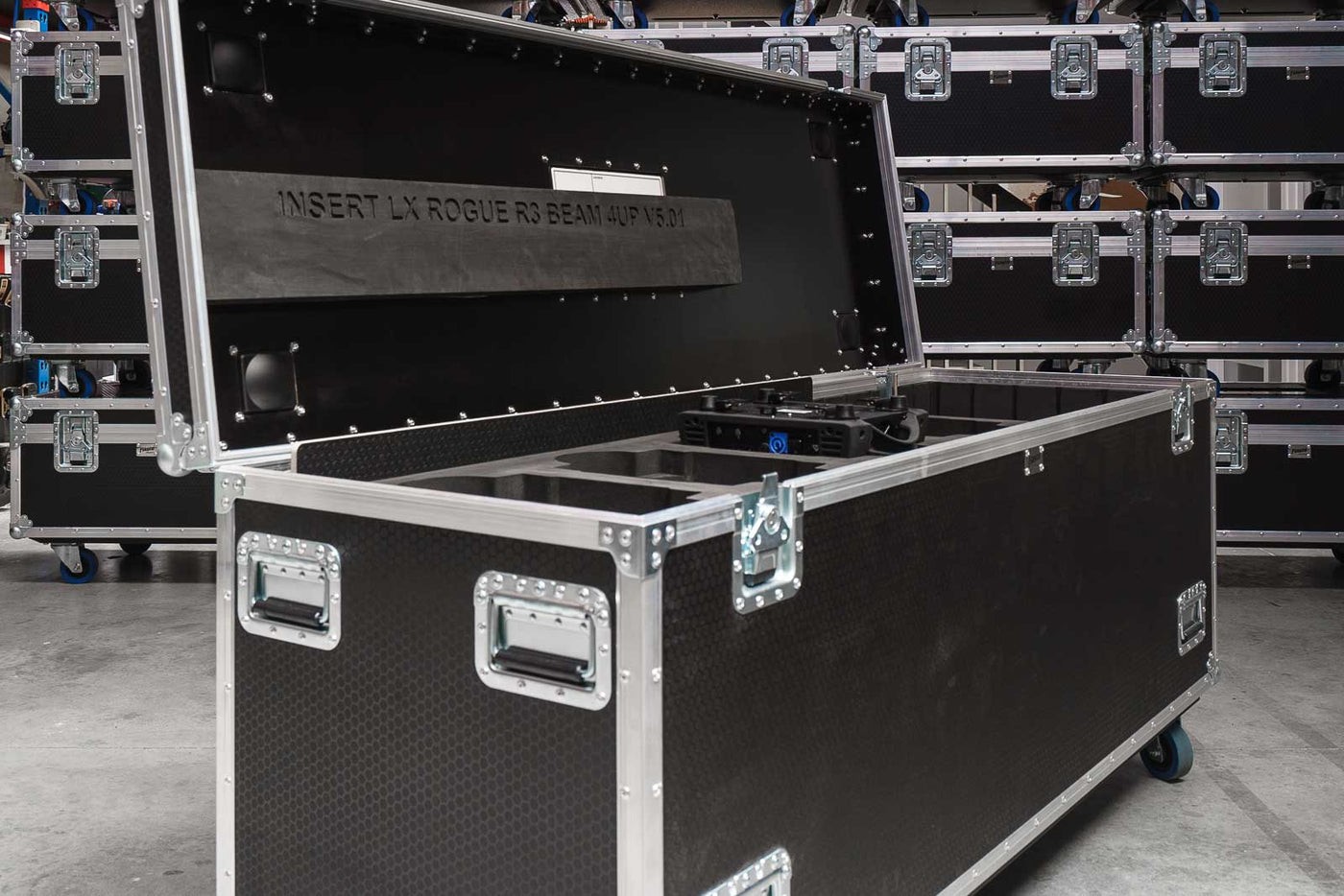 CUSTOM ROAD CASES FOR MOVING HEAD LIGHTS